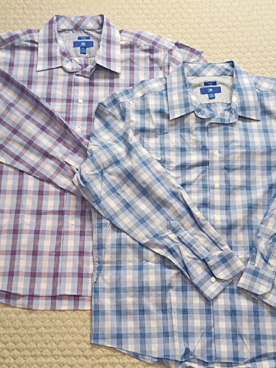 Egara Other - Egara XXL Slim Fit Button-Up Shirt in Blue and White Microprint LOT OF 2 SHIRTS